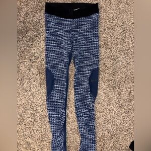 Nike Blue Patterned Girls' Athletic Leggings